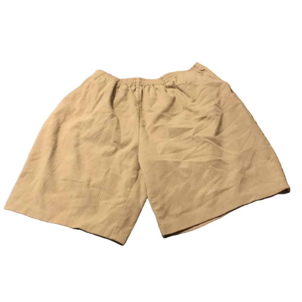 Only Necessities Cream Stretchy Ribbed Pull On Minimalist Womens Size 16W Shorts